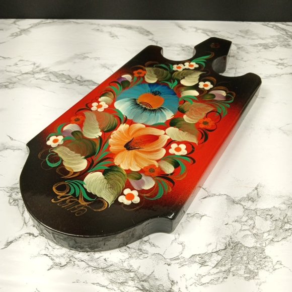 Bavarian Hand Painted Wall Decor Cutting Board Vintage - Picture 9 of 9